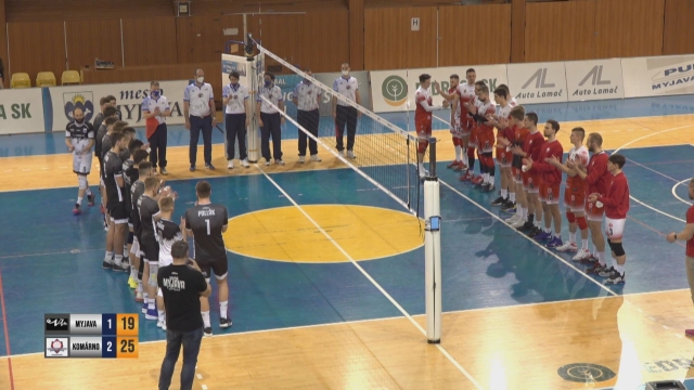 Prvý finálový zápas extraligy  vo volejbale Myjava - Komárno 